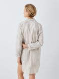 John Lewis Luna Brushed Cotton Stripe Nightshirt, Toffee/Ivory