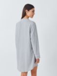 John Lewis Revere Collar Cotton Nightshirt, Grey Marl