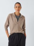 John Lewis Cashmere Collar Jumper, Taupe