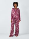 John Lewis Batik Floral Modal Pyjama Set, Maroon