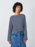 AND/OR Stripe Wide Sleeve Top, Navy/White