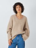 AND/OR Maggie V-Neck Wool Blend Jumper, Natural