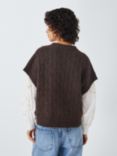 AND/OR June Alpaca Blend Cable Knit Vest, Chocolate