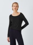 John Lewis Willow Lace Trim Pyjama Top, Black