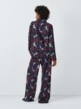 John Lewis Hummingbird Cotton Modal Blend Pyjama Set, Navy/Toffee