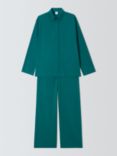 John Lewis Relaxed Linen Blend Pyjama Set, Evergreen