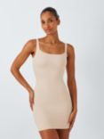 John Lewis Smoothing Square Neck Slip Dress, Almond