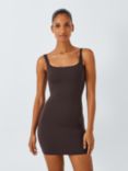 John Lewis Smoothing Square Neck Slip Dress, Chocolate