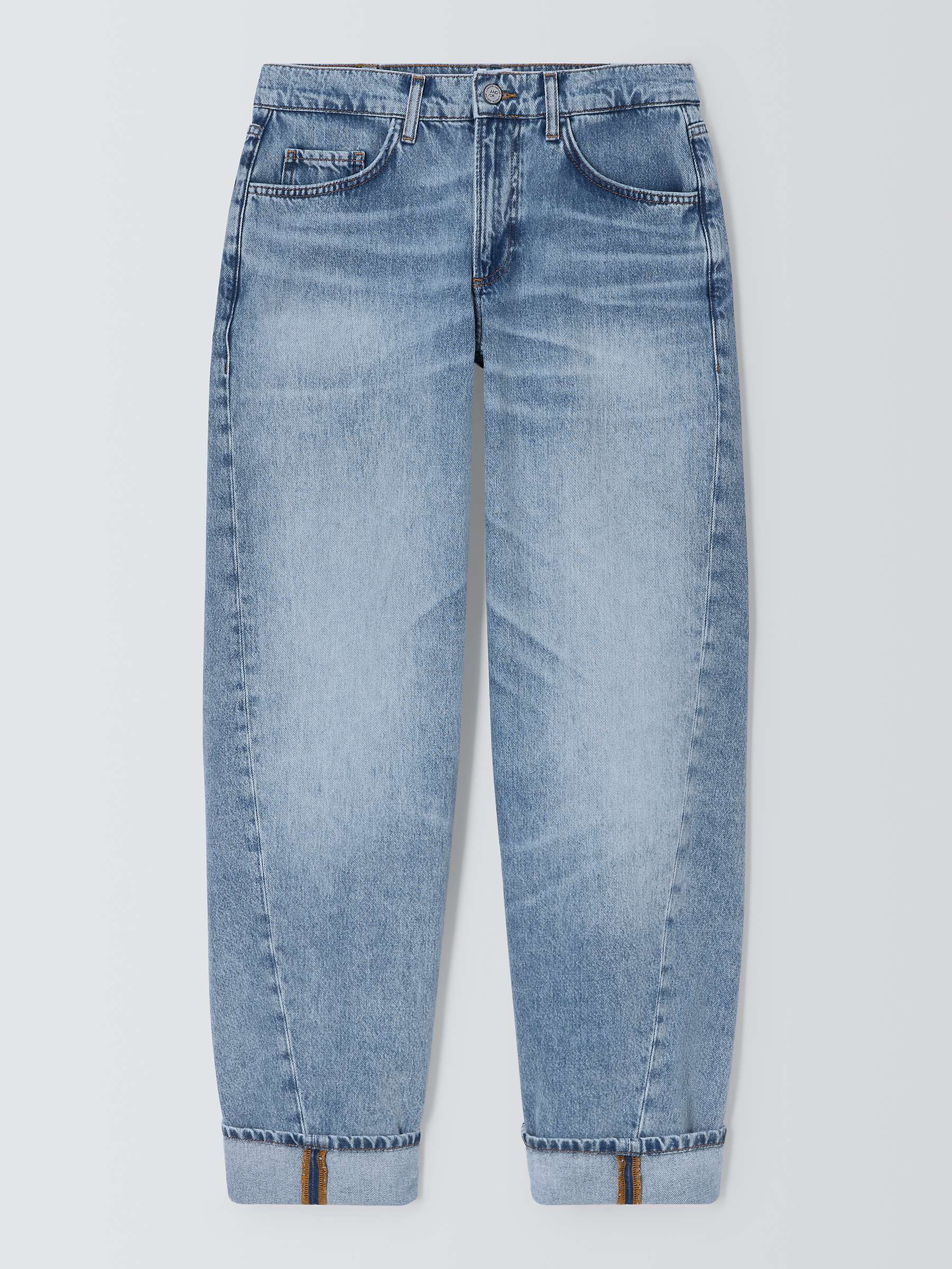 Buy AND/OR Compton Barrel Leg Jeans, Light Blue Online at johnlewis.com