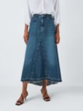 AND/OR Jada Godet Denim Maxi Skirt, Blue Light