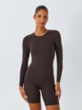 John Lewis Smooth Shaping Long Sleeve Top, Chocolate