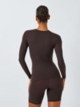 John Lewis Smooth Shaping Long Sleeve Top, Chocolate