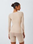 John Lewis Smooth Shaping Long Sleeve Top, Almond