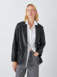 John Lewis Leather Blazer, Black