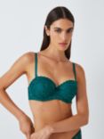 John Lewis Lianna Lace Strapless Bra, Green