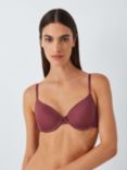 John Lewis Rosie Stripe T-Shirt Bra, Earth Red