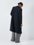 John Lewis Wool Blend Single Breasted Coat, Navy