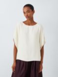 John Lewis Short Sleeve Layer Frill Top, Ecru