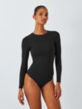 John Lewis Smooth Shaping Long Sleeve Bodysuit, Black