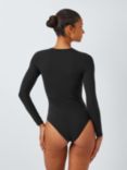 John Lewis Smooth Shaping Long Sleeve Bodysuit, Black