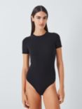 John Lewis Smooth Shaping Short Sleeve Bodysuit, Black