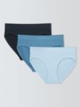 John Lewis Seamless Bikini Briefs, Pack of 3, Blue/Multi