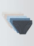 John Lewis Marl Bikini Knickers, Pack of 5