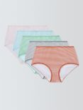 John Lewis Stripe Print Full Briefs, Pack of 5, Multi