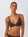 AND/OR Wren Lace Underwired Plunge Bra, B-F Cup Sizes, Chocolate