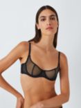 John Lewis Nicollete Mesh Balcony Bra, Black