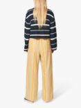 nué notes Waymond Striped Cropped Crochet Jumper, Midnight