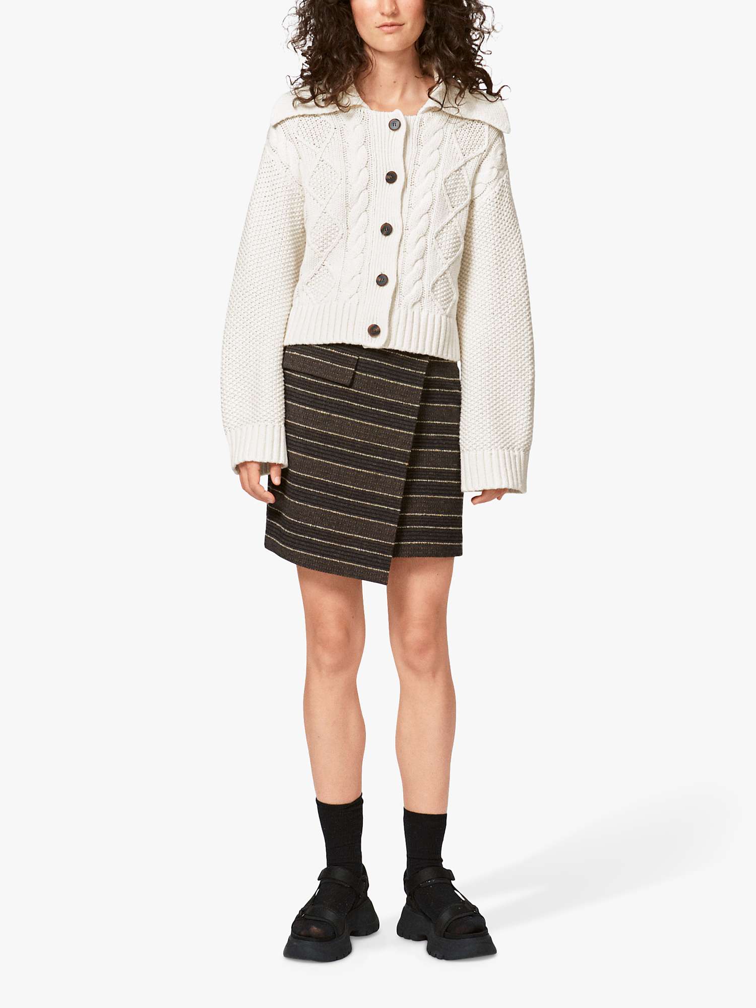 Buy nué notes Samuel Chunky Cable Knit Cardigan, Egret Online at johnlewis.com