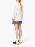 nué notes Charlie Oversized Wool Blend Cable Knit Jumper, Egret