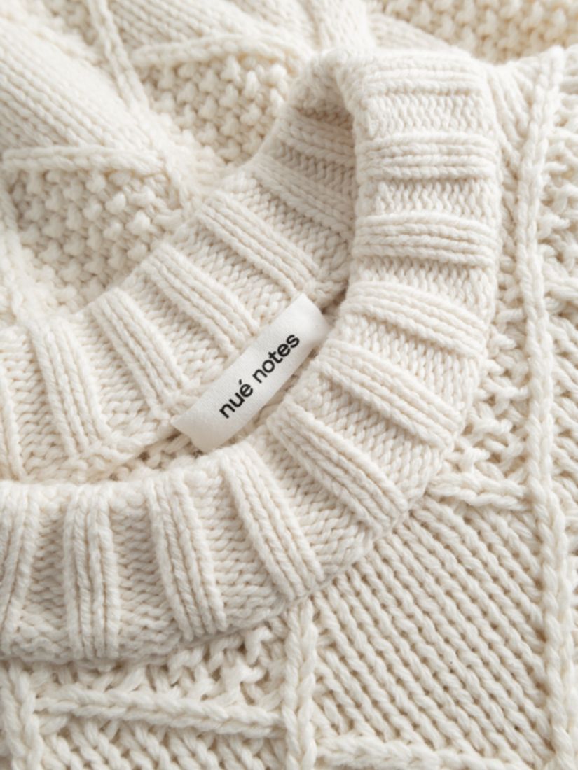 Buy nué notes Charlie Oversized Wool Blend Cable Knit Jumper, Egret Online at johnlewis.com