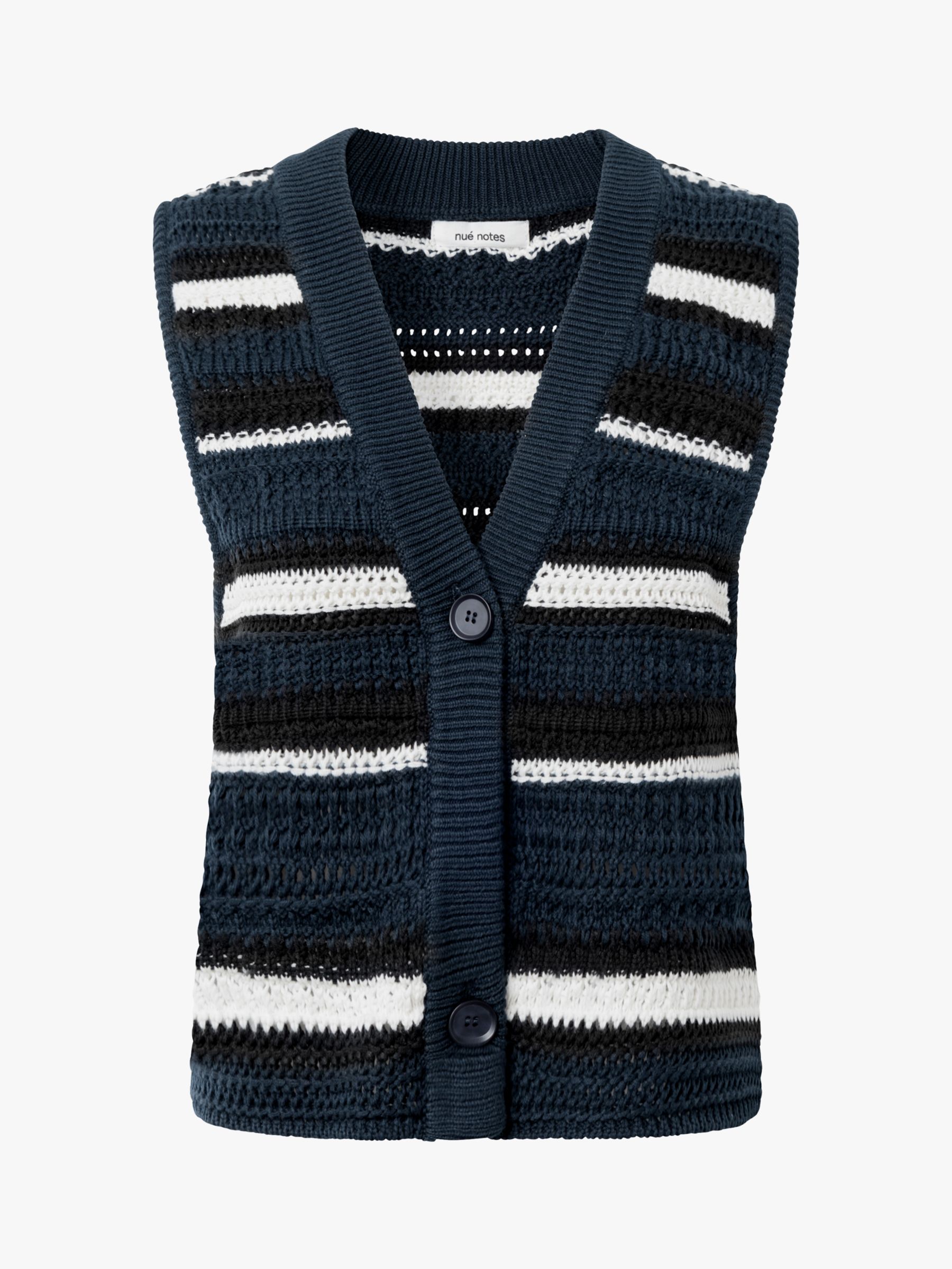 Buy nué notes Rodney Stripe Cropped Knitted Top, Midnight Stripe Online at johnlewis.com