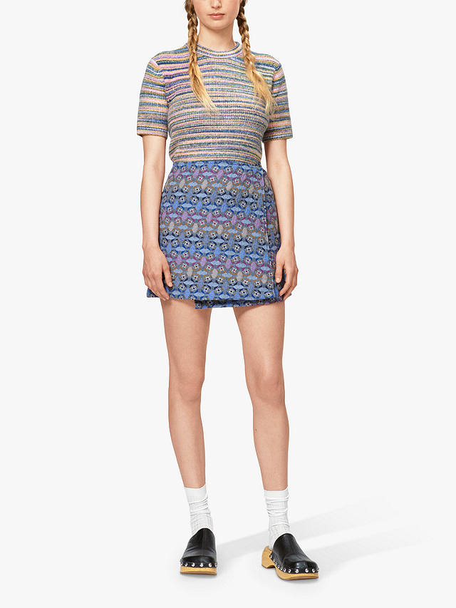 nué notes Otto Striped Short Sleeve Knit T-Shirt, Multi