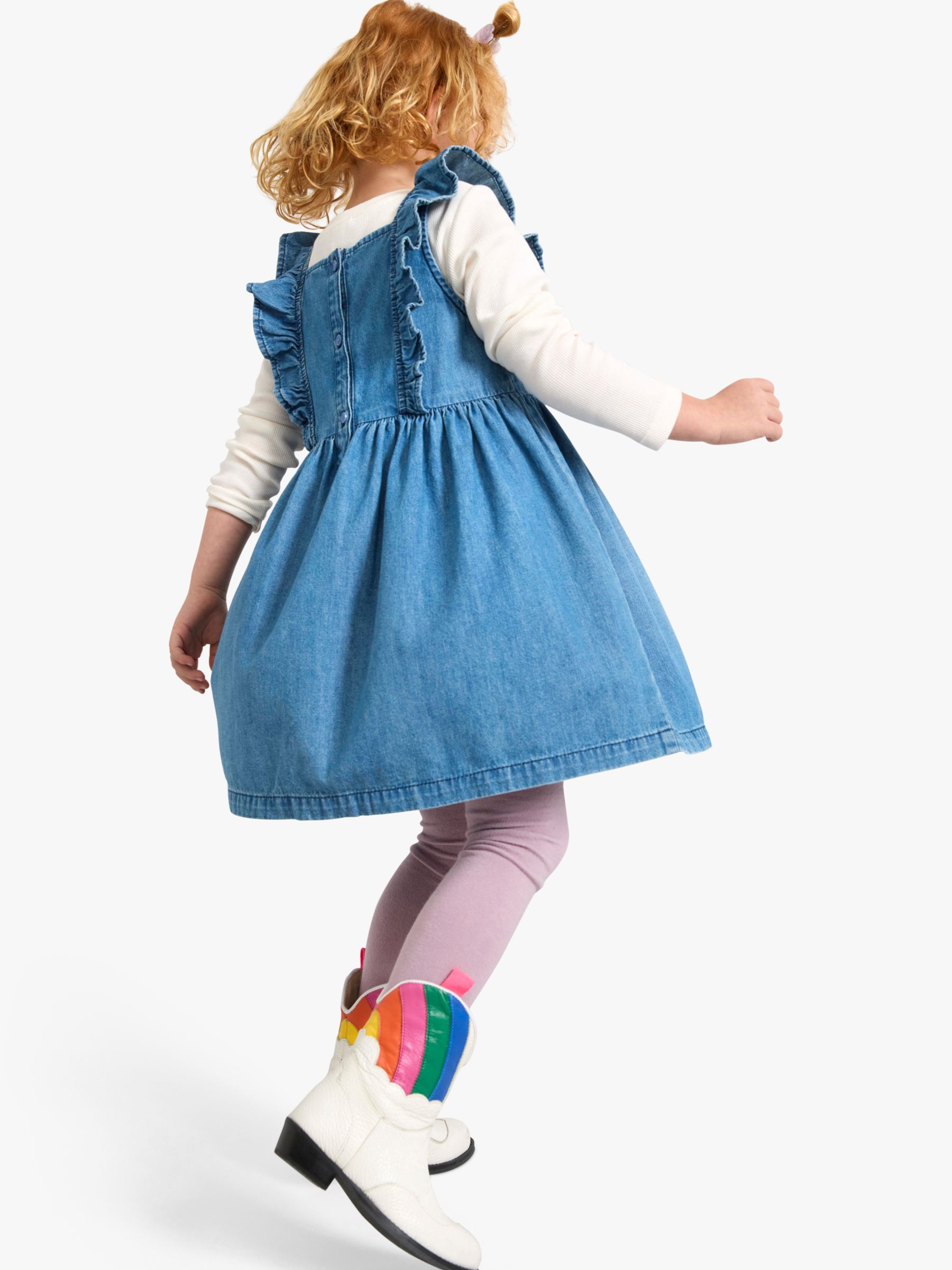 Buy Lindex Kids' Romantic Denim Bib Dress, Blue Online at johnlewis.com