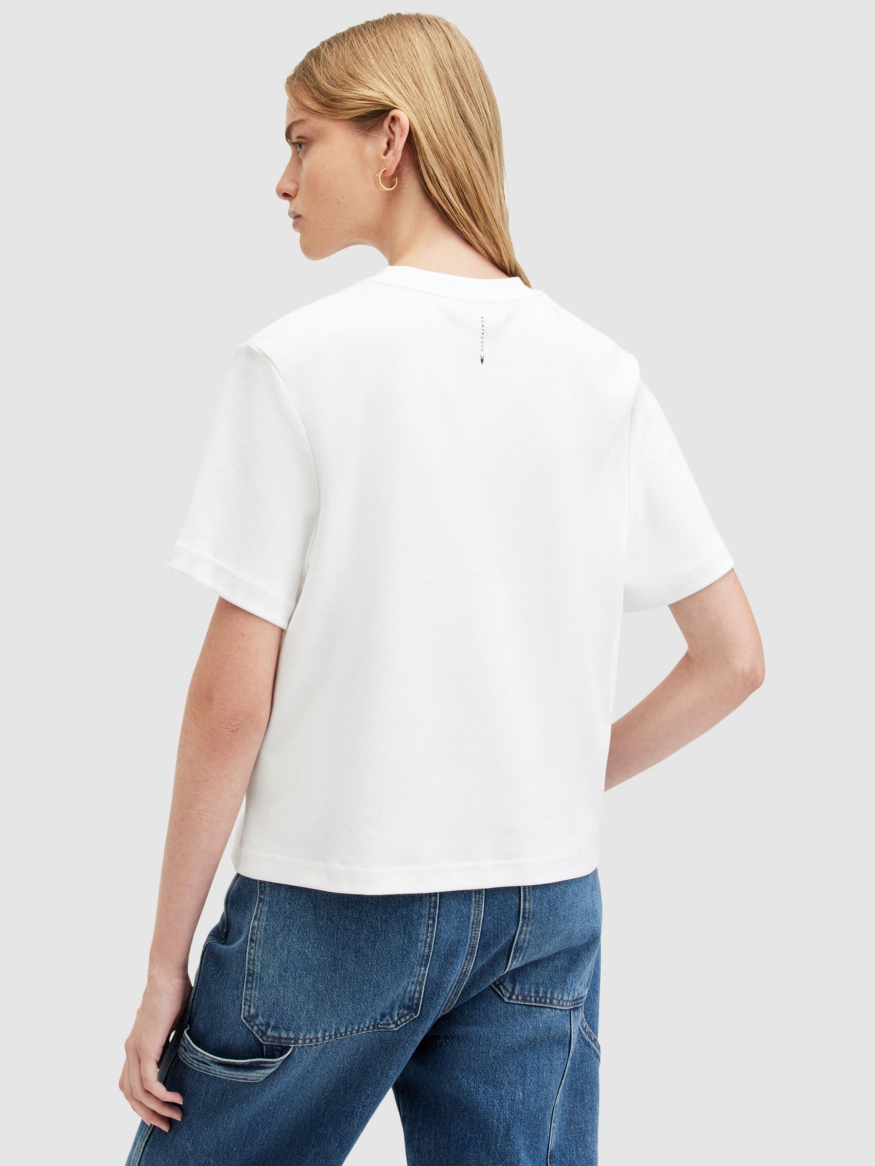 AllSaints Lisa Organic Cotton T-Shirt, White, 6