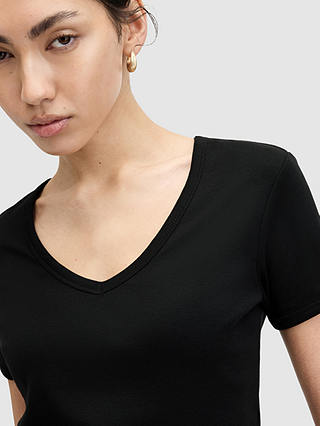 AllSaints Evie V-Neck T-Shirt, Black