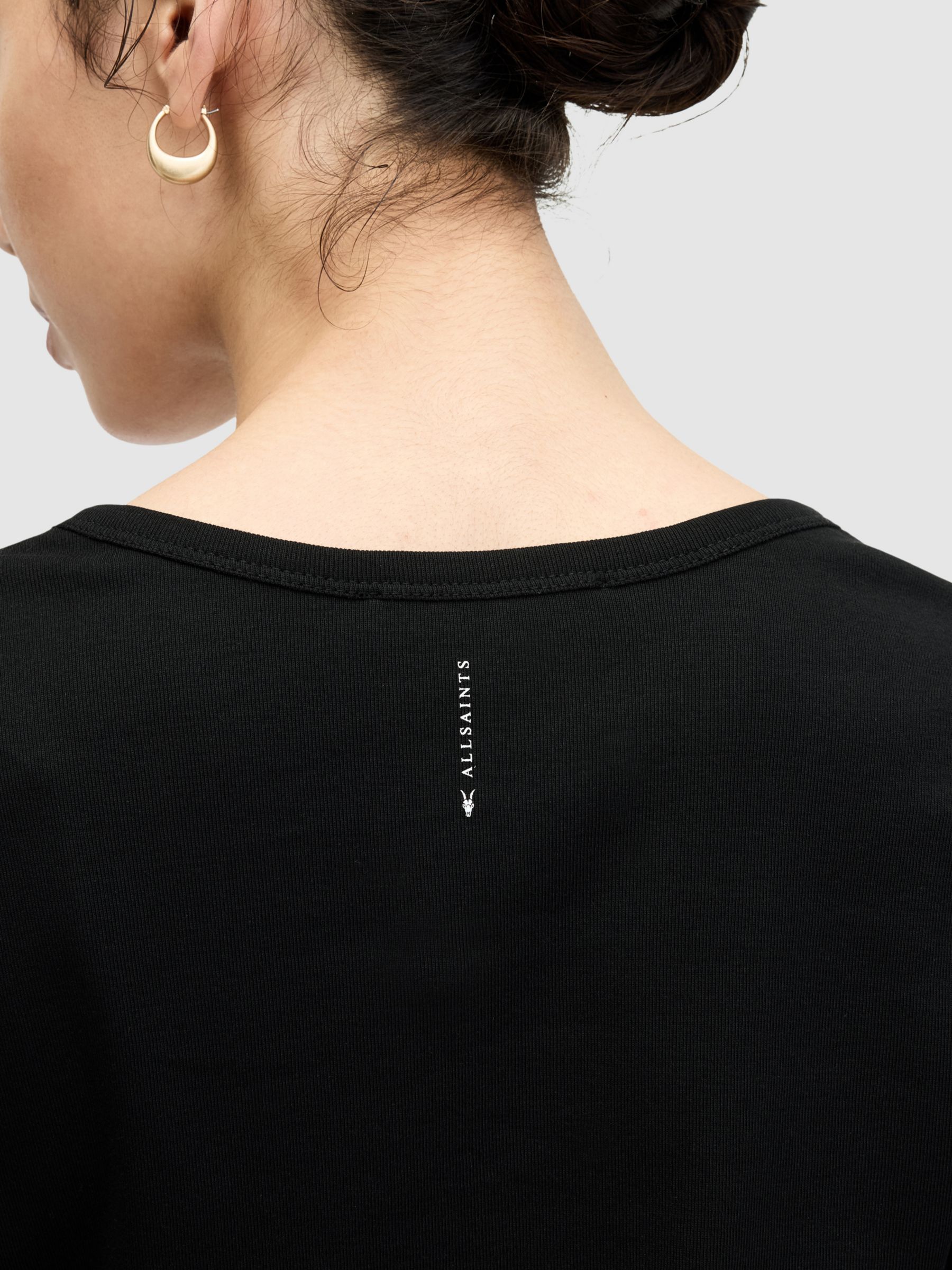 AllSaints Evie V-Neck T-Shirt, Black, 6