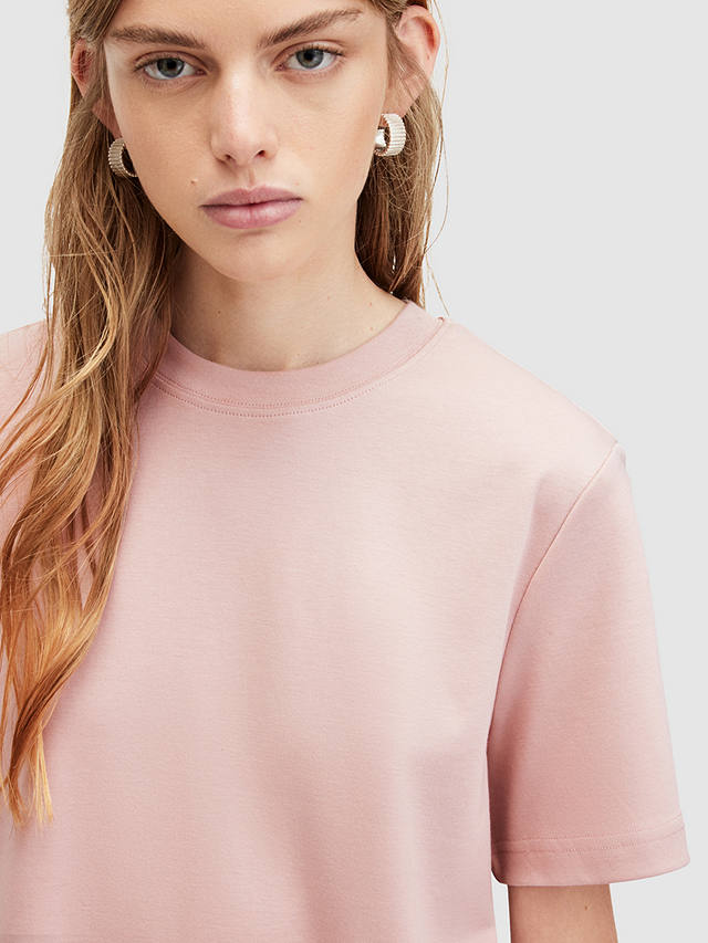 AllSaints Lisa Organic Cotton T-Shirt, Pink Orchid