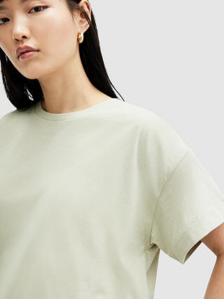 AllSaints Briar Organic Cotton T-Shirt, Muted Green