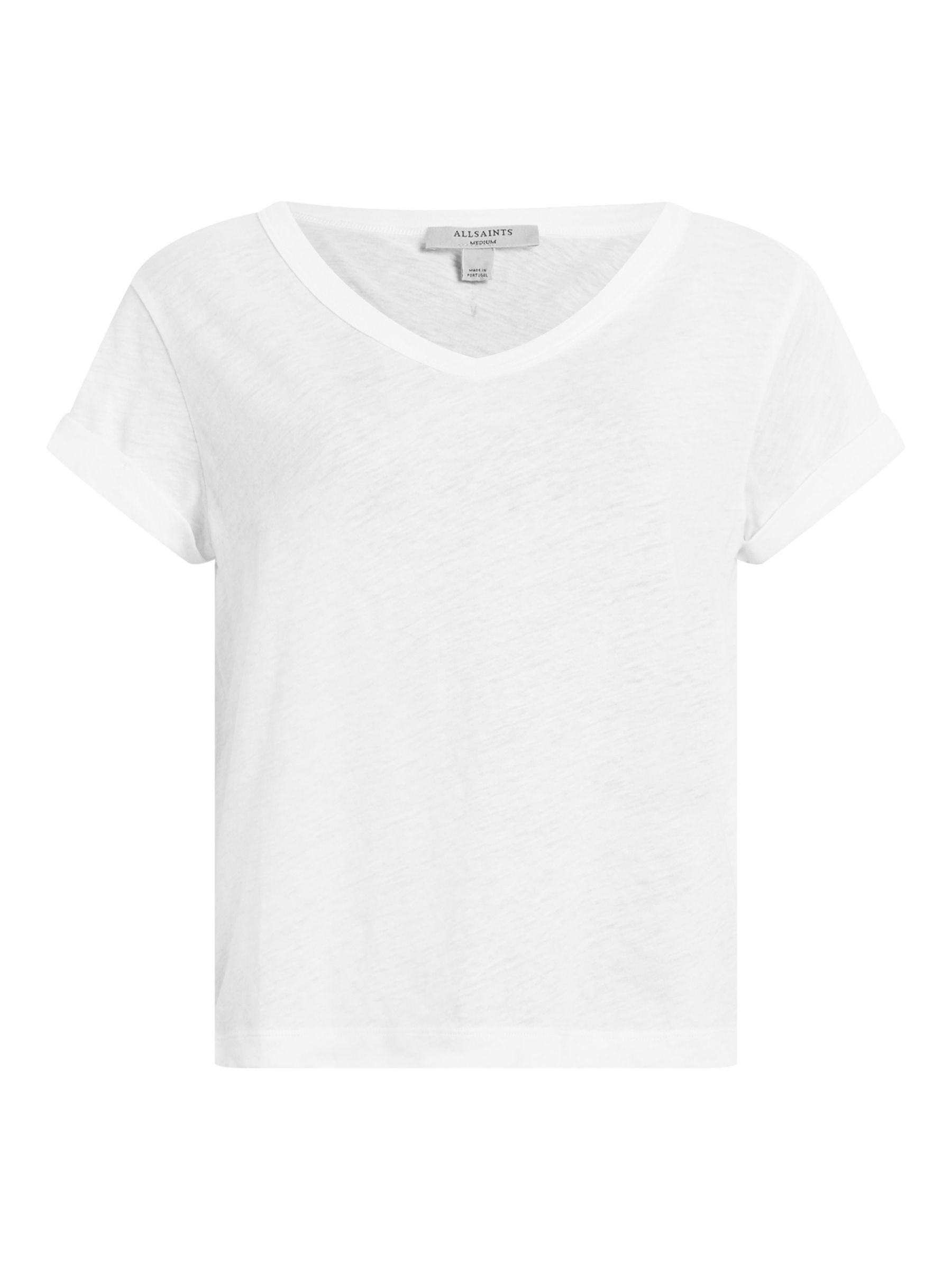 Buy AllSaints Anna V-Neck T-Shirt, White Online at johnlewis.com