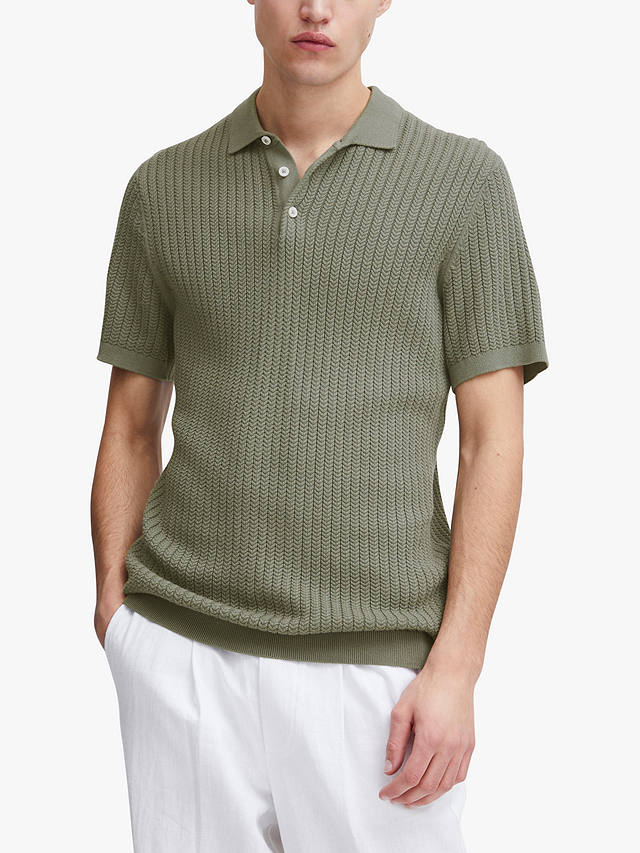 Casual Friday Karl Short Sleeve Knitted Polo Shirt, Agave Green