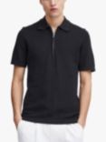 Casual Friday Karl Structured Zip Knit Polo Shirt, Dark Navy