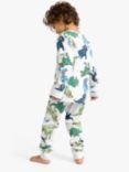 Lindex Kids' Cotton Dinosaur Print Pyjama Set, White