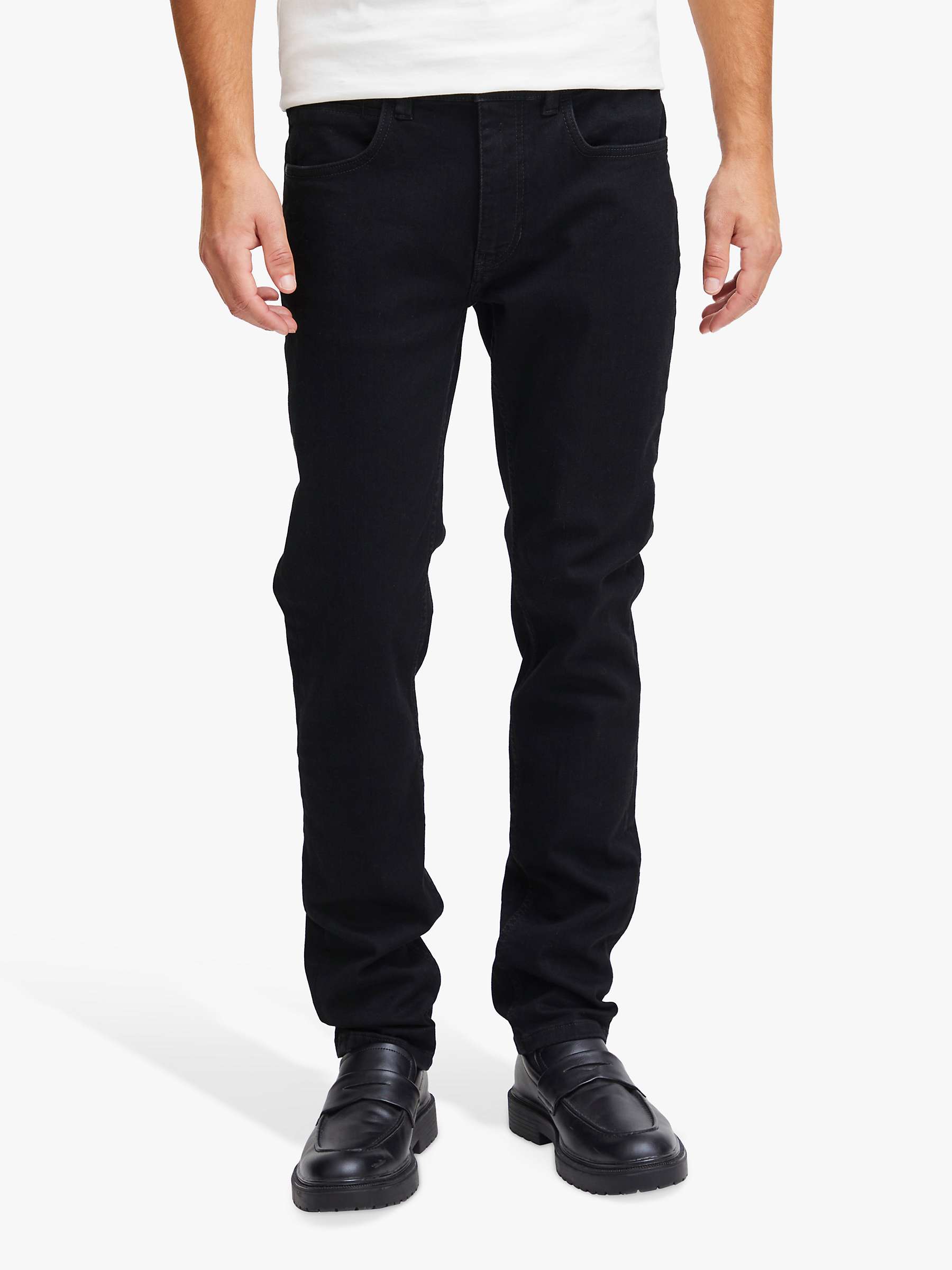 Buy Casual Friday Ry Slim Fit Ultraflex Jeans, Black Online at johnlewis.com