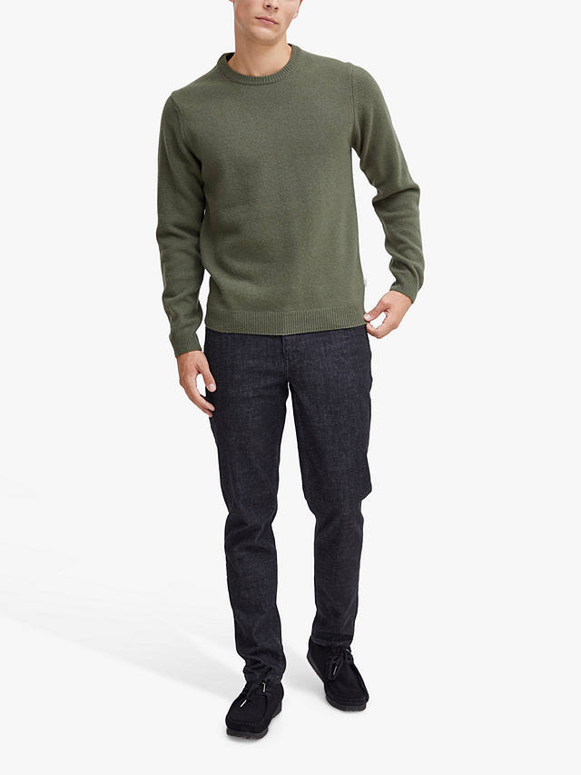 Casual Friday Karl Crew Neck Bounty Knit Jumper, Olive