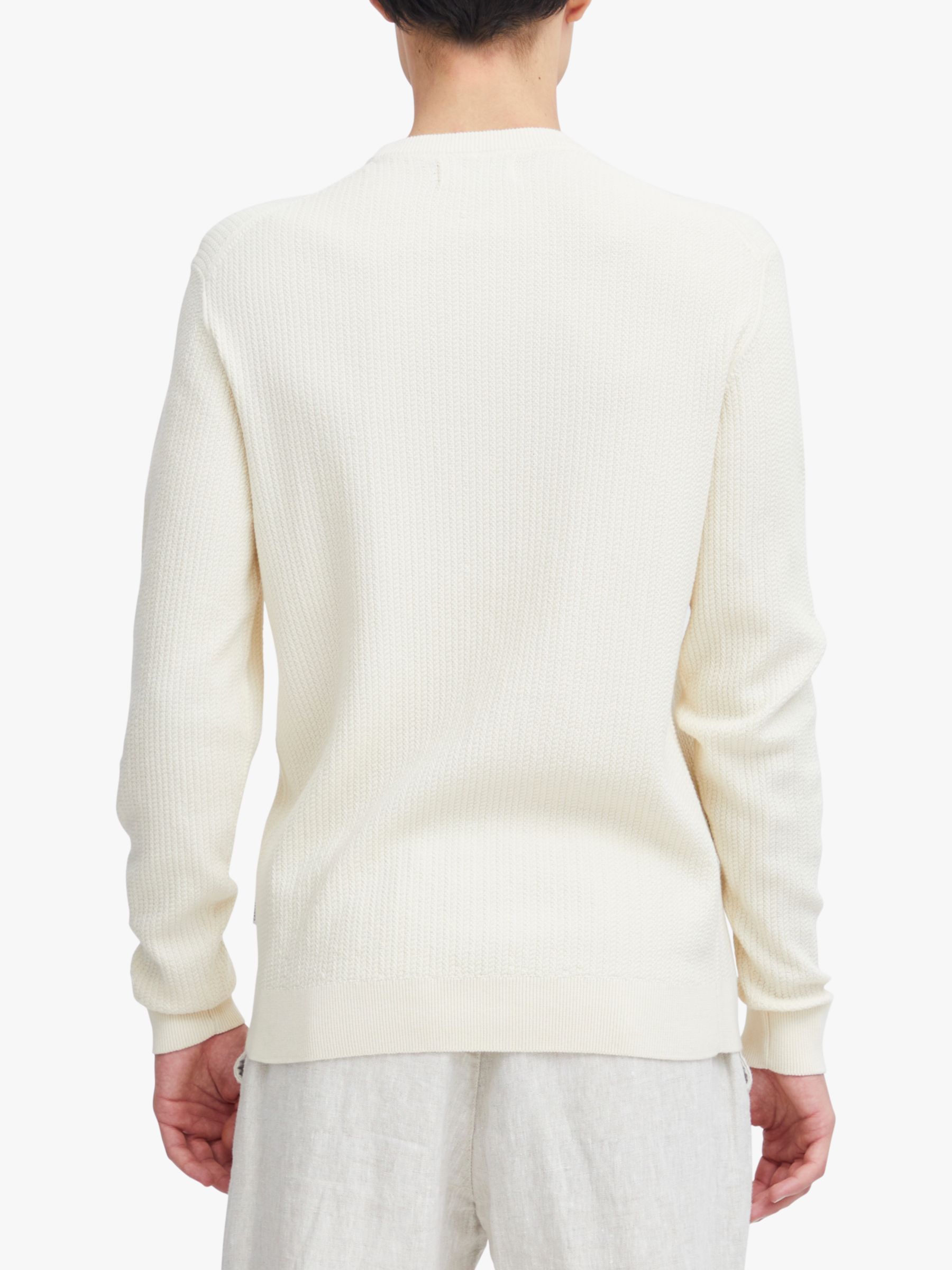 Casual Friday Karl Long Sleeve Crew Neck Knit Jumper, White Asparagus, S