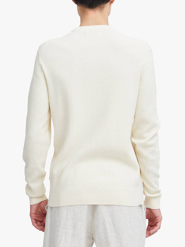 Casual Friday Karl Long Sleeve Crew Neck Knit Jumper, White Asparagus